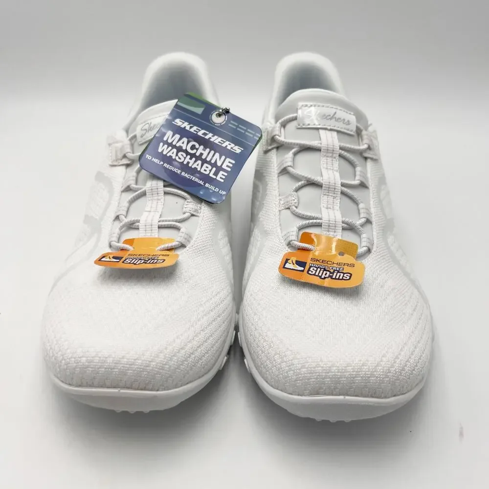 Skechers Slip Ins Womens Breathe Easy Knitty Waves Sneakers Size 9 White NIB